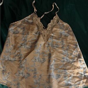 Grace Tan and Gray Floral Lace Chemise